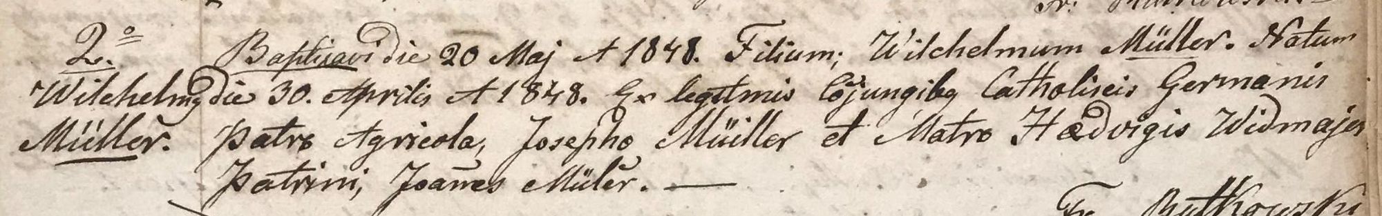 Handwritten register entry